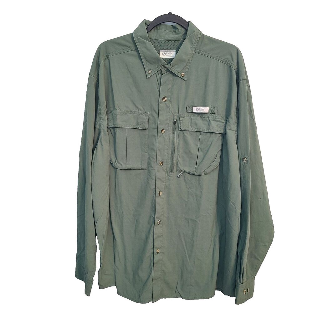 Gander Mountain Guide Series Vent Shirt Mens 2XL Green Fishing Camping Gorpcore